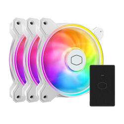 Cooler Master MASTERFAN MF120 HALO 3IN1 120mm RGB LED White PWM Case Fan Kit 3 Pack