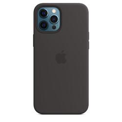 Apple Black iPhone 12 Pro Max Silicone Case with MagSafe