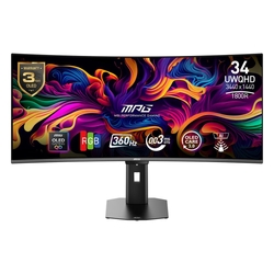 MSI MPG 341CQR QD-OLED X36 34" UWQHD 360Hz 0.03ms FreeSync Premium Pro Curved Gaming Monitor