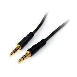StarTech 90cm 3ft Black Slim 3.5mm Stereo Audio Cable M/M