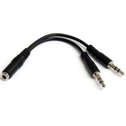 StarTech 3.5mm 4 Position Headset Splitter Cable F/M Black