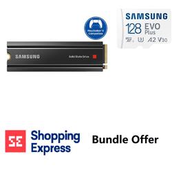 Bundle -- Samsung 980 PRO with Heatsink 1TB 7000MB/s PCIe Gen 4 NVMe M.2 (2280) SSD & Samsung EVO Plus 128GB 130MB/s microSDXC Memory Card + SD Adapte