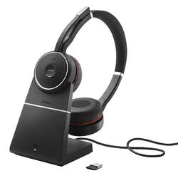 Opened Box Sale -- Jabra Evolve 75 MS Superior ANC Black Bluetooth Wireless Headset with Charging Stand