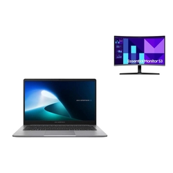 Asus ExpertBook P1 14" i5-13420H 32GB RAM 512GB SSD W11P Laptop + Samsung S39GD 27“ 100Hz FHD VA Curved Monitor