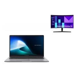 ASUS ExpertBook P1 P1503CVA 15.6“ Core i5-13420H 16GB RAM 512GB Grey Laptop + Samsung S39GD 27inch 100Hz FHD VA Curved Monitor