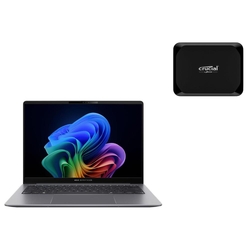 Bundle -- Asus ExpertBook P5 14" Ultra 5 226V 16GB 512GB SSD W11P Laptop + Crucial X9 1TB Black USB Type-C Portable SSD