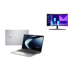 Asus ExpertBook P1 14“ FHD Ryzen 7-7735HS 16GB RAM 512GB SSD W11P Laptop + Samsung S39GD 27inch 100Hz FHD VA Curved Monitor