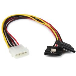 StarTech 12in 4 Pin LP4 to Dual Latching SATA Power Y Cable Splitter Adapter
