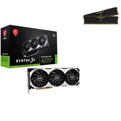 Bundle -- MSI GeForce RTX 4070 Ti VENTUS 3X 12GB Graphics Card + Corsair 16GB DDR4 Gaming Memory