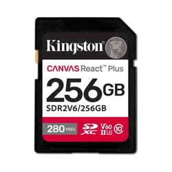 Kingston Canvas React Plus V60 256GB 280MB/s SD Memory Card