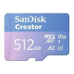 SanDisk Creator Series 512GB 190MB/s microSDXC Memory Card + SD Adapter
