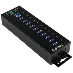 StarTech 10-Port Industrial USB 3.0 Hub with ESD & 350W Surge Protection