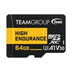 Team High Endurance UHS-I U3 V30 64GB 100MB/s microSDXC Memory Card