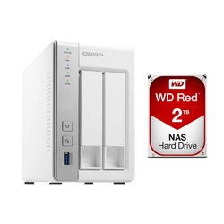 QNAP TS-231P 2 Bay NAS & WD 2TB Red