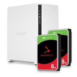 Bundle -- Qnap TS-233 2 Bay Diskless NAS + 2xSeagate IronWolf 8TB 7200 RPM 3.5" SATA NAS Internal Hard Drive