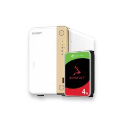 Bundle -- Qnap TS-262-4G 2 Bay Diskless NAS + Seagate IronWolf 4TB HDD