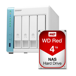 Qnap TS-431K 4 Bay NAS & WD Red 4TB Hard Drive WD40EFAX Kits