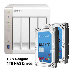 QNAP TS-451 4 Bay NAS + 2x Seagate 4TB NAS Drives