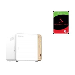 Bundle -- Qnap TS-462-4G 4 Bay Diskless NAS + Seagate IronWolf Pro 6TB 7200 3.5" SATA NAS Hard Drive