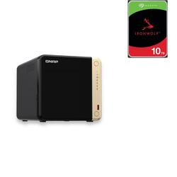 Qnap TS-464-4G 8GB 4 Bay Diskless NAS + 1x Seagate IronWolf 10TB Drive