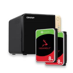 Bundle -- Qnap TS-464 8GB RAM 4 Bay Diskless NAS + 2x Seagate IronWolf 8TB 7200 RPM 3.5" SATA NAS Internal Hard Drive
