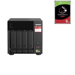 Qnap TS-473A-8G 4 Bay Diskless NAS + Seagate IronWolf 8TB NAS Drive