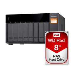 Qnap TS-832X 2GB 8 Bay NAS & WD Red 8TB Hard Drive WD80EFAX Kits