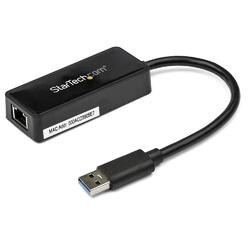 StarTech Black USB 3.0 to Gigabit Ethernet Adapter with USB Port