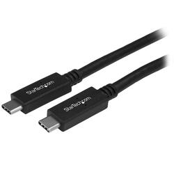 StarTech 2m Black USB-C with Power Delivery 3A Cable