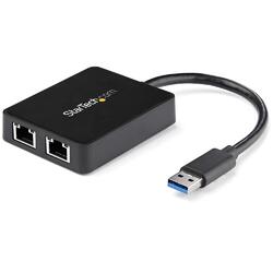 StarTech USB 3.0 to Dual Port Gigabit Ethernet Adapter NIC with USB Port