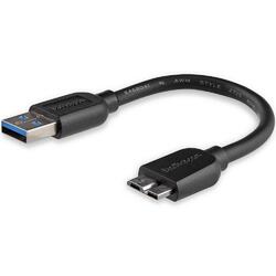 StarTech 15cm Black Slim Micro USB 3.0 Cable