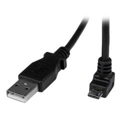 StarTech 2m Black USB to Down Angle Micro USB Cable