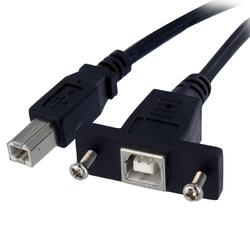 StarTech 30cm Black Panel Mount USB-B Female to USB-B Male Cable