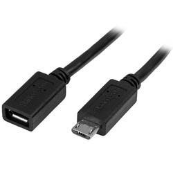 StarTech 0.5m Black Micro-USB Extension Cable M/F