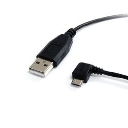 StarTech 0.9m Black USB-A to Left Angle Micro B Cable