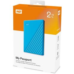 WD My Passport 2TB Sky Blue USB 3.2 Gen 1 Portable Hard Drive