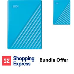 Bundle -- 2x WD My Passport 2TB Sky Blue USB 3.2 Gen 1 Portable Hard Drive