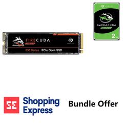 Bundle -- Seagate FireCuda 530 1TB Gen 4 NVMe M.2 SSD + BarraCuda 2TB Hard Drive
